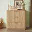 Commode 3 tiroirs, commode moderne à courbes de 27,6 po de largeur, table de chevet, rangement de tiroir en bois pour chambre à coucher, salon, couloir