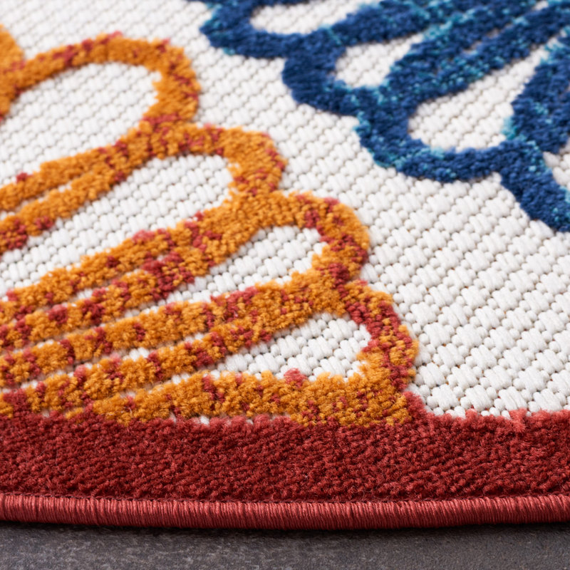 Kellems Performance Floral Indoor/Outdoor Area Rug, Round 6'7"
