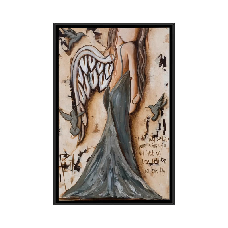 « Spread Your Wings » par rut art Creations, reproduction d’art, H 26 po x l 18 po x P 1,5 po, Pas de tapis