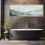 Peinture de montagne verte brumeuse avec peinture minimaliste-101185514-111695742