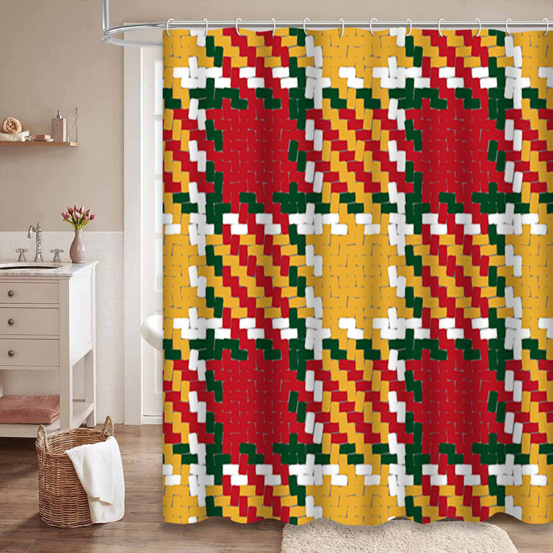 Rideau de douche blanc avec 12 crochets Lumberjack, L 72 po x l 72 po