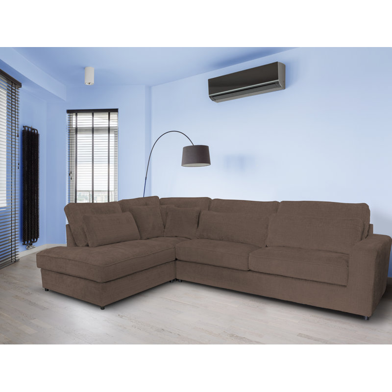 Arve 4 Seater Corner Sofa , Left Facing, Dark Brown