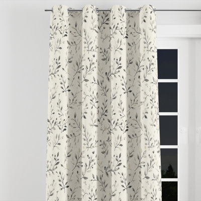 Rideaux à motif floral - Rideau à œillets en velours de style campagne champêtre - 1 panneau