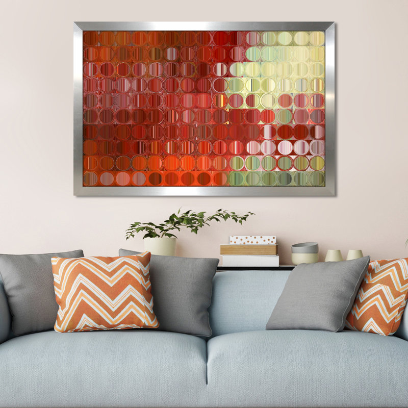 «Circles and Squares 42», impression, H 21,5 po x l 27,5 po x P 0,75 po, Encadrement argenté