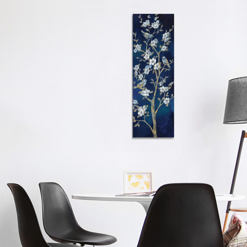 Indigo Spring II par Nan - impression panoramique, Toile tendue, H 48 po x l 16 po x P 1,5 po