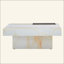 Table basse moderne en imitation marbre, élégante et pratique pour les espaces de vie contemporains