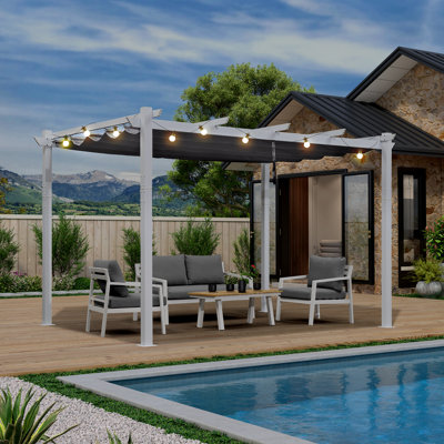 Pergola en aluminium avec auvent