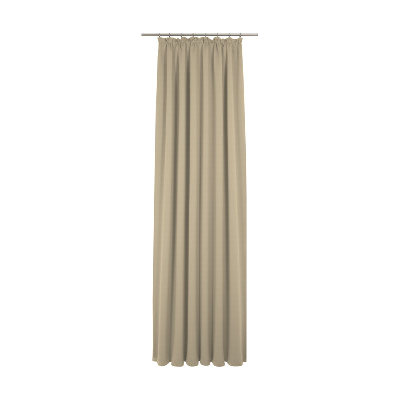 Uni Collection 100% Cotton Room Darkening Curtain Single Panel, 142cm wide x 305cm high, Beige