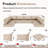 14-Piece Outdoor Sectional Cushions, Waterproof Seat/Back Cushion For Patio Furniture, 4" Thick Replacement Set-1802555619