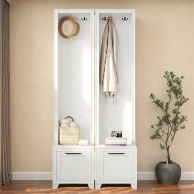 70.8"H Hall Tree with Bench and Storage Drawer