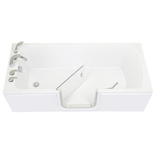 Ella Laydown 32"x72" Soaking Walk-In-Bathtub, 5 Piece Fast Fill Faucet