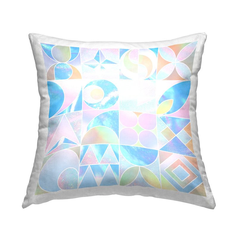 Coussin pastel à motif géométrique abstrait imprimé par Ziwei Li