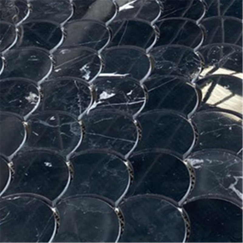 10" x 9" Marble Fish Scale Mosaic Wall & Floor Tile