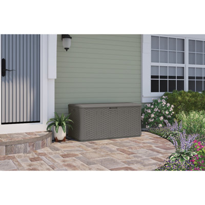 Suncast 134 Gallon Water Resistant Lockable Deck Box by Suncast