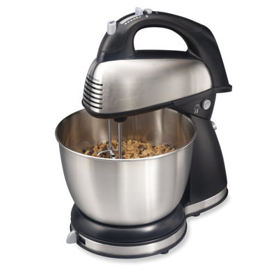  Hamilton Beach Classic Stand Mixer, 4 Quart Stainless Steel Bowl, 6 Speeds, Black, 64650