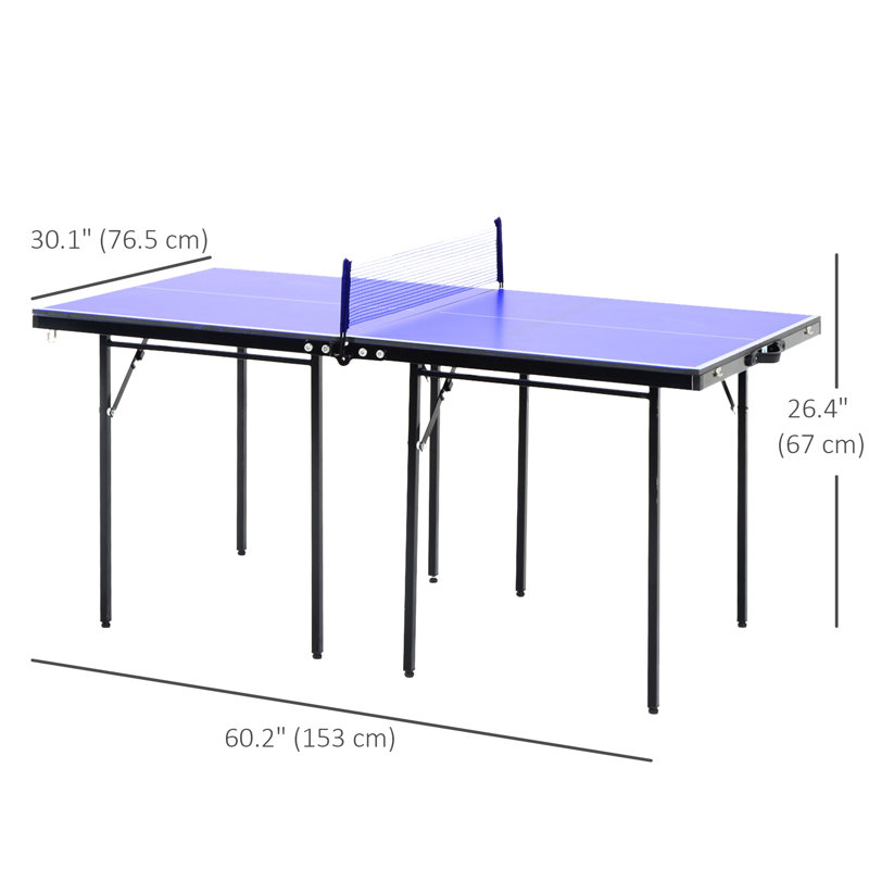 Folding Ping Pong Table, Portable Table Tennis Table with Handles