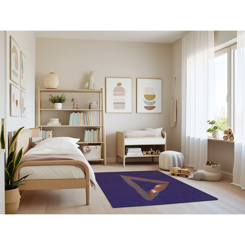 Tapis de zone bleue à motifs, Rectangle 4 pi x 6 pi