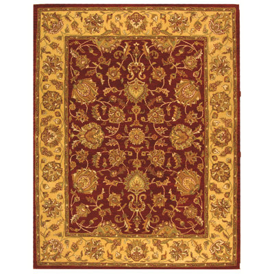 Tapis rouge / or en laine touffeté à la main Cranmore