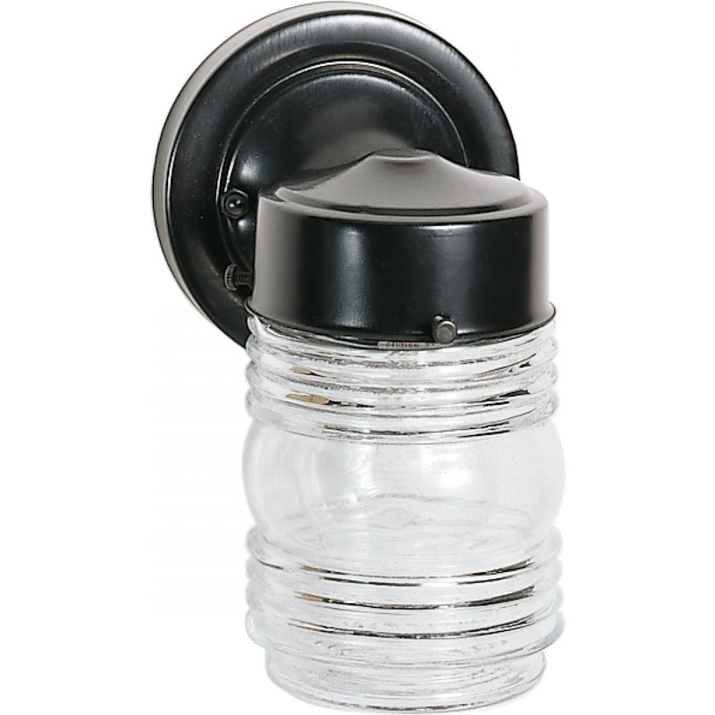 Lanterne murale d'extérieur à 1 ampoule H 8,5 po Hartnell, Transparent, Noir
