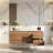 48'' Modern Walnut Wall-Mounted Single Vessel Sink Bathroom Vanity Set with Sintered Stone Top,2 Doors & 2 Drawers