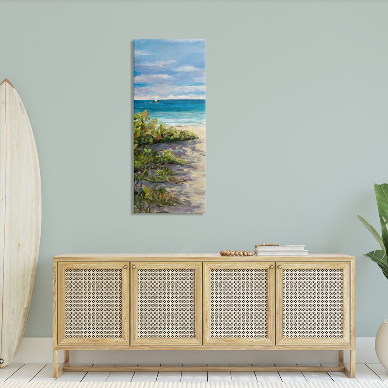 «Stupell Industries Grassy Beach Shore», art mural sur toile par Julie DeRice, H 48 po x l 20 po x P 1,5 po