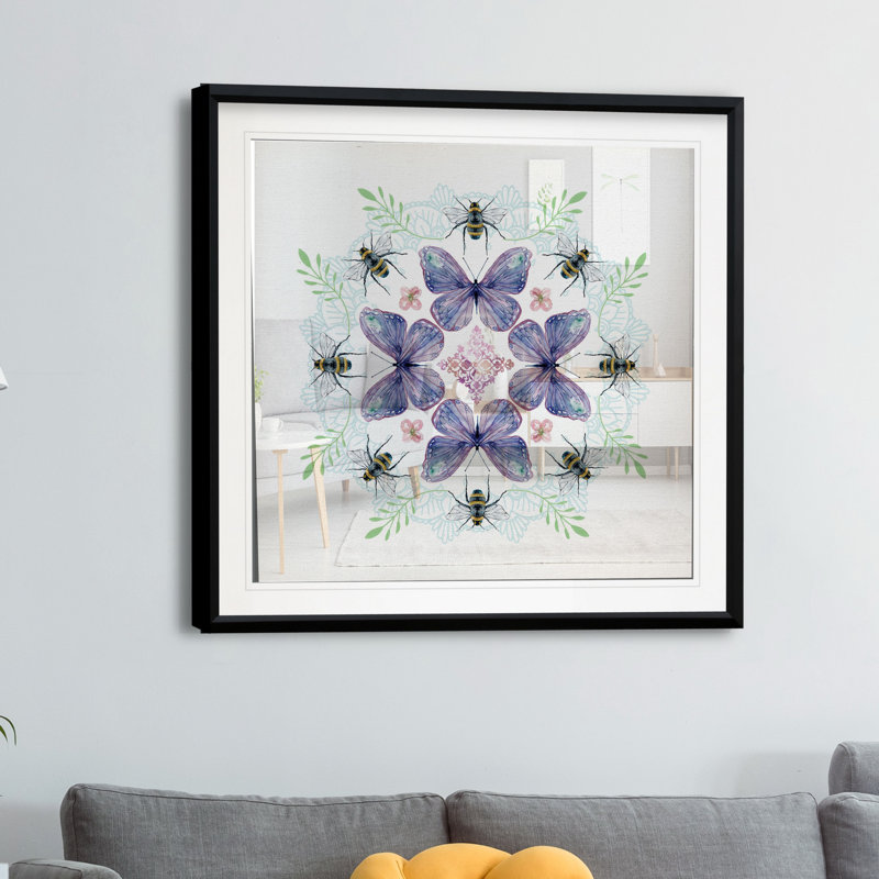 Art sur toile Nature kaléidoscope I, H 26,5 po x l 26,5 po x P 1,5 po, Cadre plastique noir