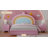Upholstered Rainbow Design Bed, Velvet Princess Platform Bed With Storage Drawer, No Box-Spring Needed,Colorful&Pink-113432620