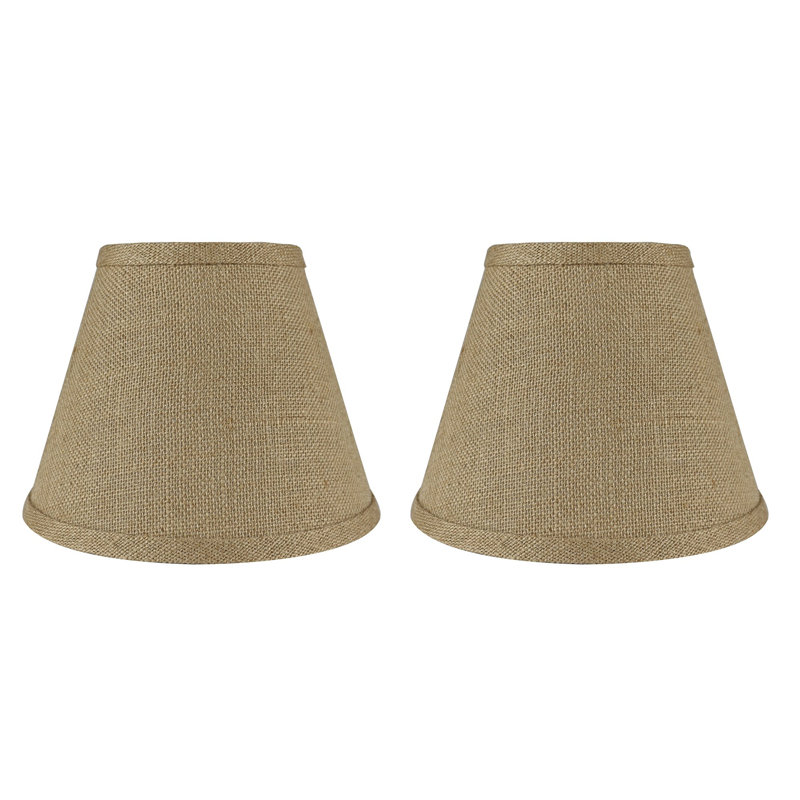 Abat-jour empire en soie 7 po H, Taupe, 7" H x 9" W x 9" D