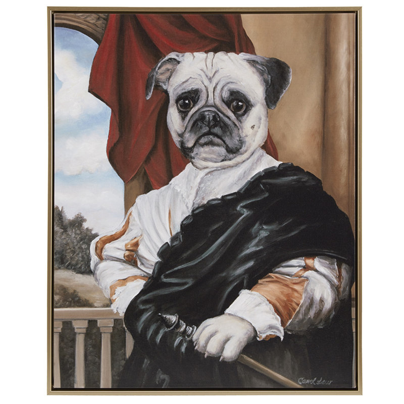 «Captain's Guard Pug», art mural sur toile