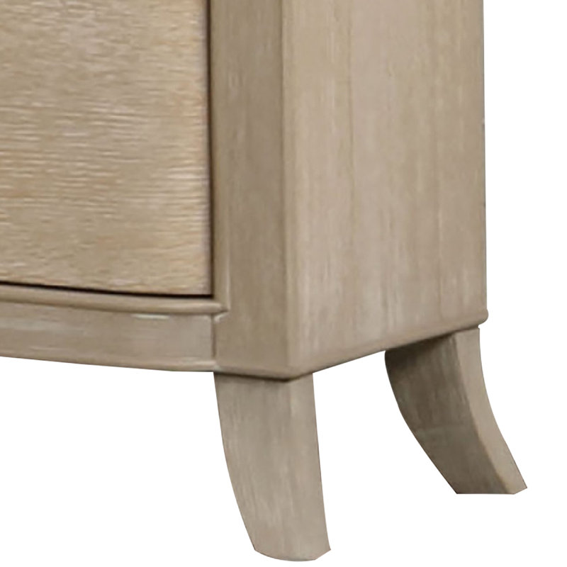 Table de chevet Fea avec ports USB, 2 tiroirs, brun chêne naturel