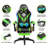 Ivy Bronx Adjustable Reclining Ergonomic Faux Leather Swiveling PC & Racing Game Chair with Footrest-2036501882