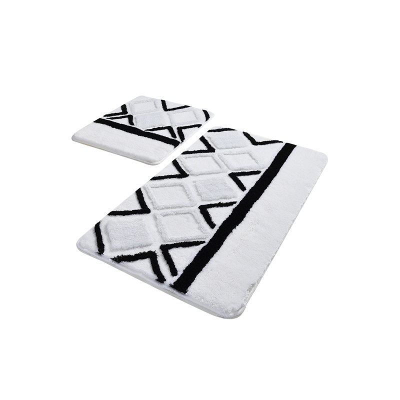 Ensemble de tapis de bain géométrique 2 pièces