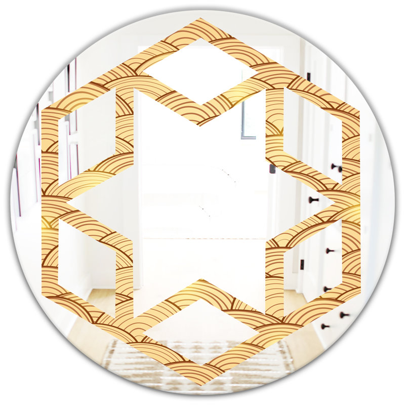 Miroir mural avec cadre étoile hexagonale, 23,6 po x 23,6 po