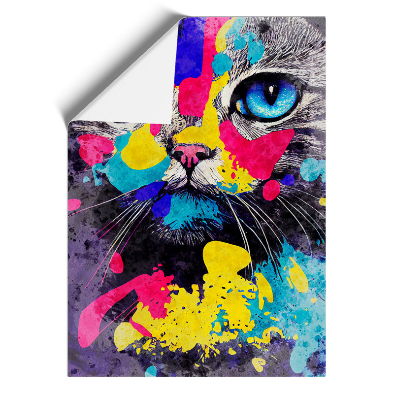 Catt Paint Splash No.5 - Wall Art, 59.4cm H x 42cm W, Paper, No Matte
