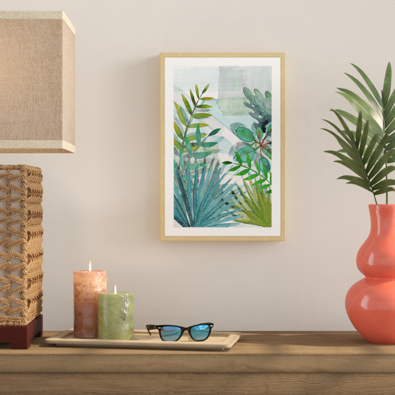 « tropical leaves », impression encadrée, H 36 po x l 24 po