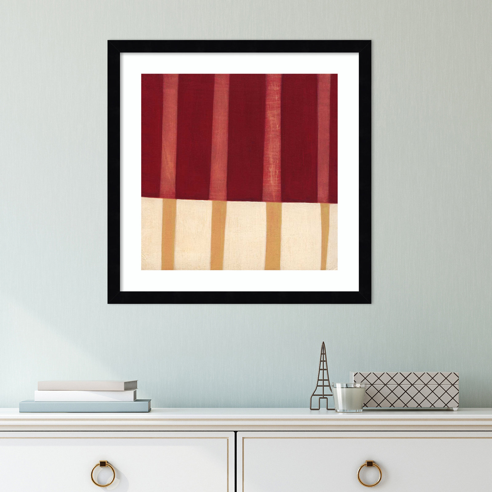 Broken Stripes 4 by Laura Nugent, Black, 17" H x 17" W x 1" D