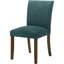 Lot de 2 chaises de salle à manger Conifer bleu sarcelle rembourrées - Modèle sans accoudoirs offrant confort et soutien, pieds carrés en bois brun, structure en bois d'hévéa, idéal pour une utilisation dans une pièce de style contemporain, confortable