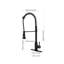 Matte Black Commercial Solid Brass Kitchen Faucet – Single Handle Pull Down Sprayer Spring Faucet, 2-mode Stream/spray, 360° Swivel