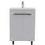 Meuble-lavabo autoportant de 24 po avec tablette interne Selma, blanc-2135971386