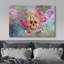 Vie et mort - Fleurs de crâne sur art floral abstrait sur toile, reproduction d'art mural-94537450
