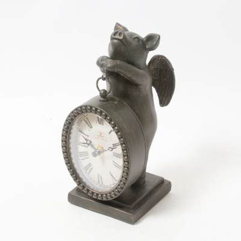 Roman Numeral Metal Mechanical Tabletop Clock in