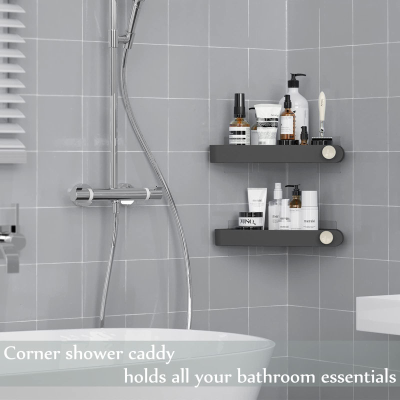 Northport Adhesive Shower Shelf, Black