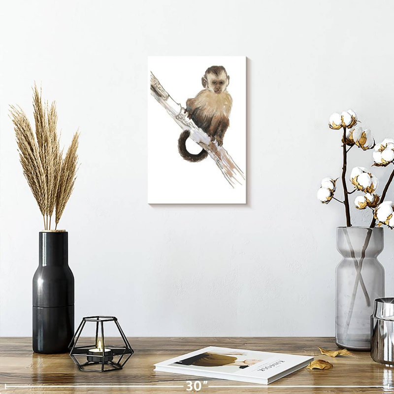 Perching Baby Monkey, 30" H x 20" W