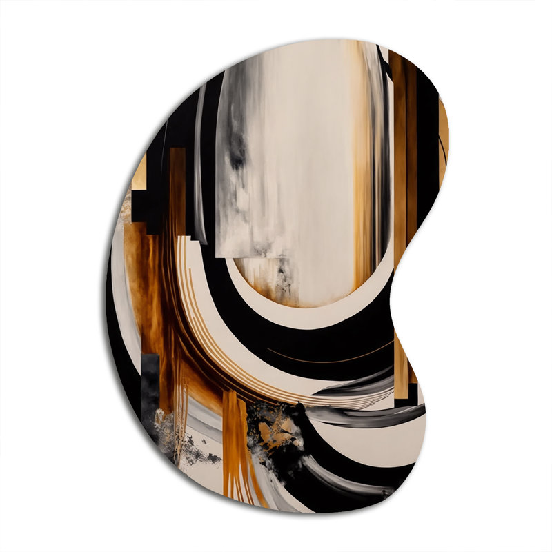 Décoration murale irrégulière en forme de flèche dorée Art Deco IV, H 31 po x l 22 po
