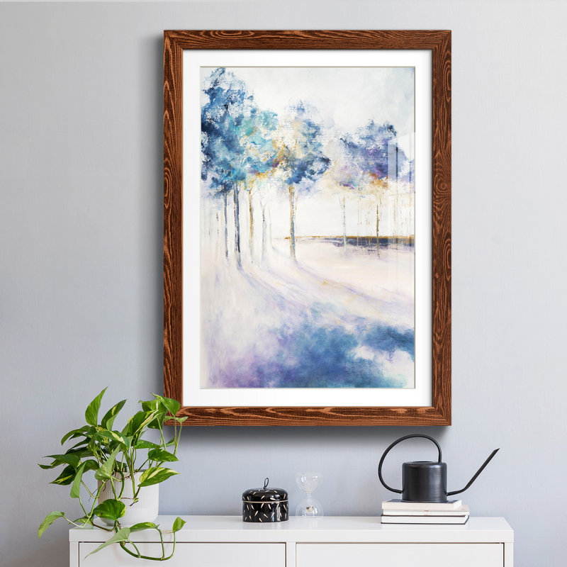 Ombre et grands arbres - Reproduction de photo encadrée sur papier, Papier érable, H 31,5 po x l 23,5 po x P 1,5 po
