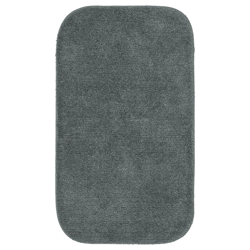 Tapis de bain antidérapant en nylon doux Mccluney, L 22 po x L 60 po, Gris foncé