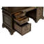 Bureau en chêne bruni avec cinq tiroirs, style élégant, dactylographie ergonomique, profondeur de 24 pouces, bois et 5 tiroirs pour un espace de travail organisé, grain en évidence, forme rectangulaire, 66 x 24 x 31,42 pouces,