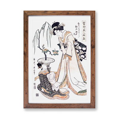 Lady In Waiting by Kikukawa Eizan - Single Picture Frame Painting