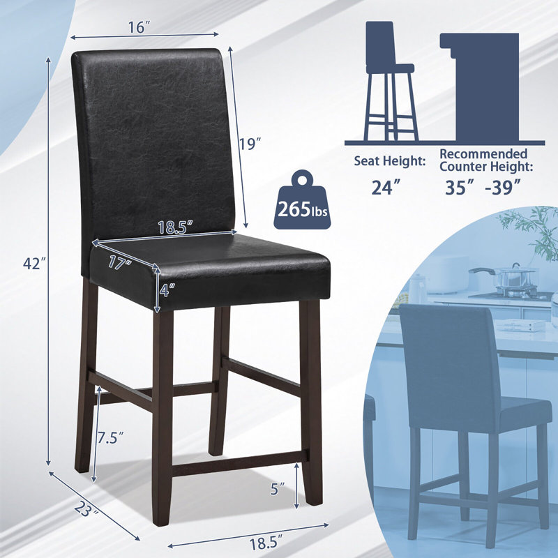 Tabouret de comptoir 24 po Chrystin, 2