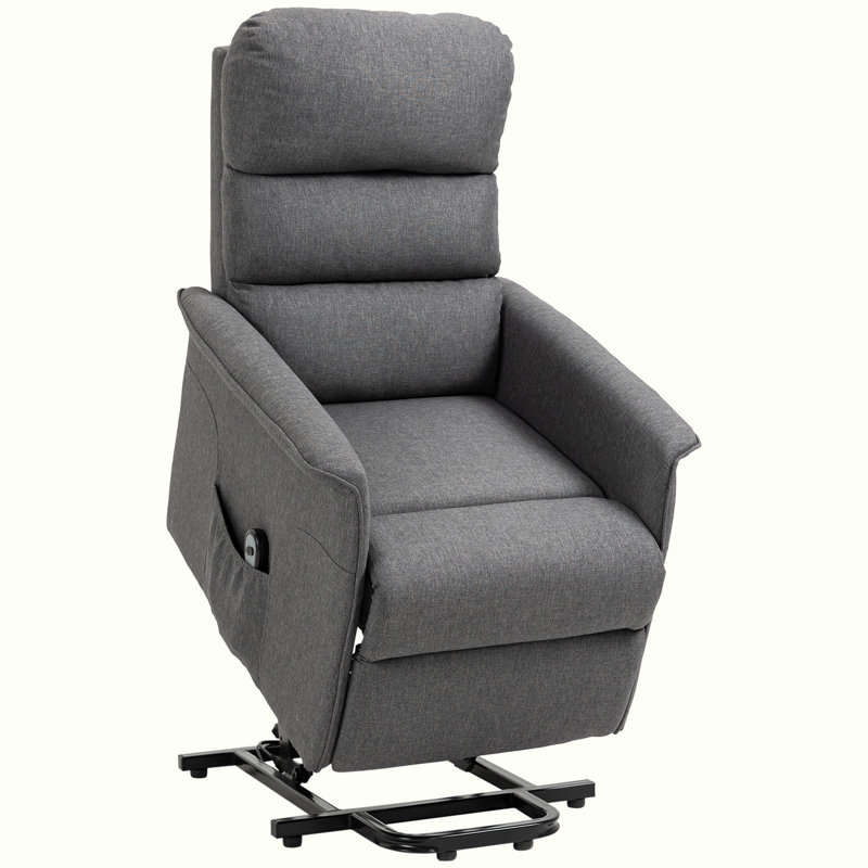 Fabric Lift Chair with Remote Control, Gray, Power - Remote, Yes